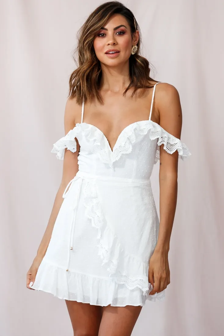 Reverie Cold Shoulder Cami Strap Dress White