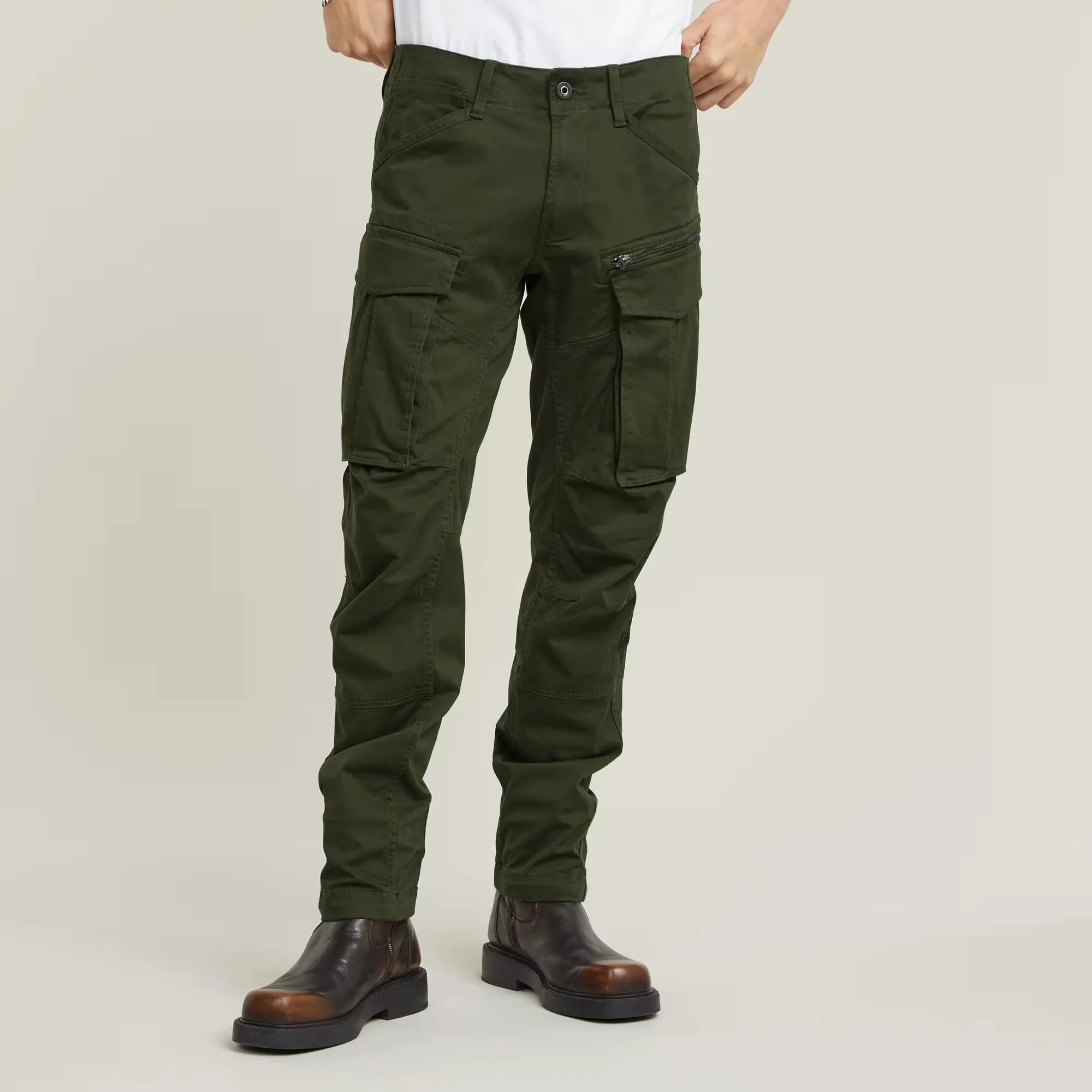 Rovic Zip 3D Regular Tapered Pants (Dark Bronze Green) - D02190-5126-6059