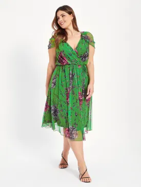 Sorrento Green Multi Cold Shoulder Dress