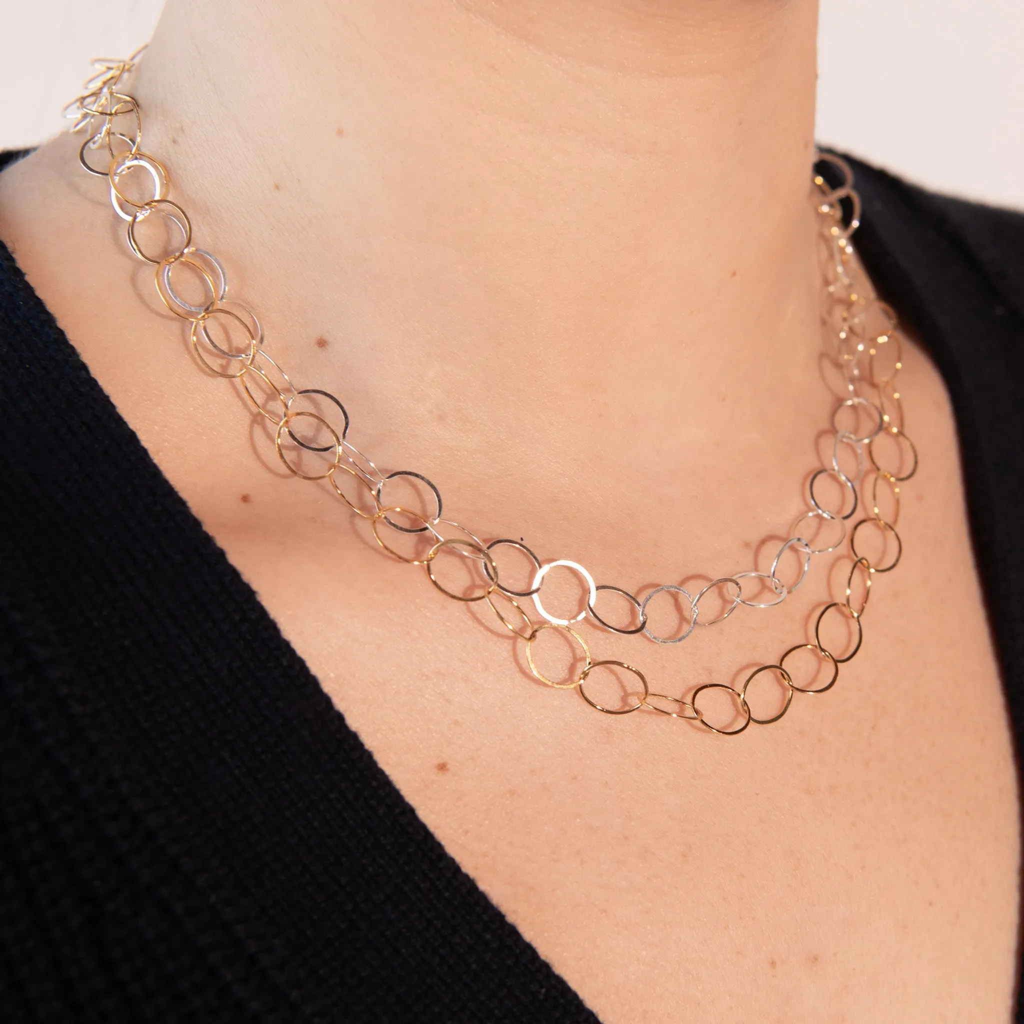 Sterling Silver 10mm Circle Layering Chain