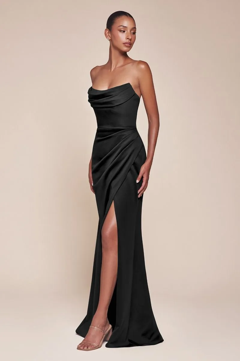 STRAPLESS NEOPRENE FITTED GOWN CDCD355