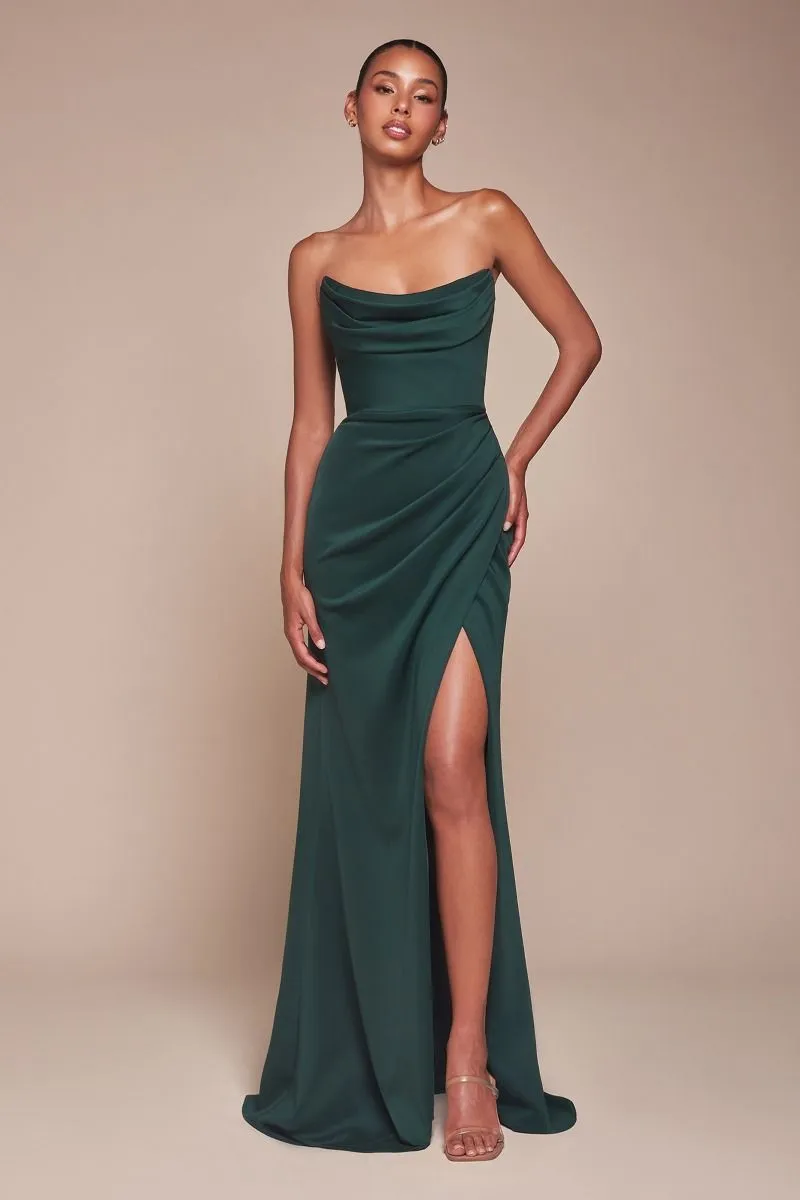 STRAPLESS NEOPRENE FITTED GOWN CDCD355