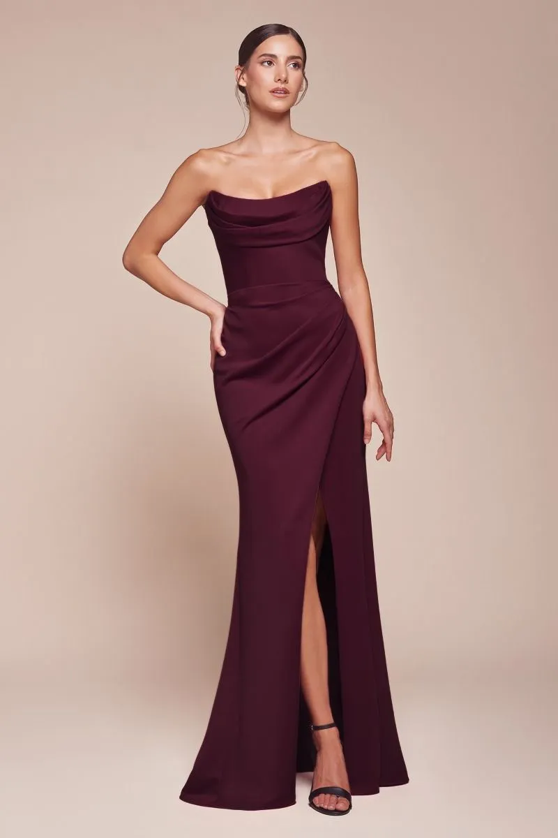 STRAPLESS NEOPRENE FITTED GOWN CDCD355