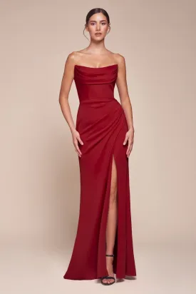 STRAPLESS NEOPRENE FITTED GOWN CDCD355