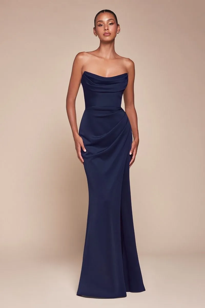 STRAPLESS NEOPRENE FITTED GOWN CDCD355