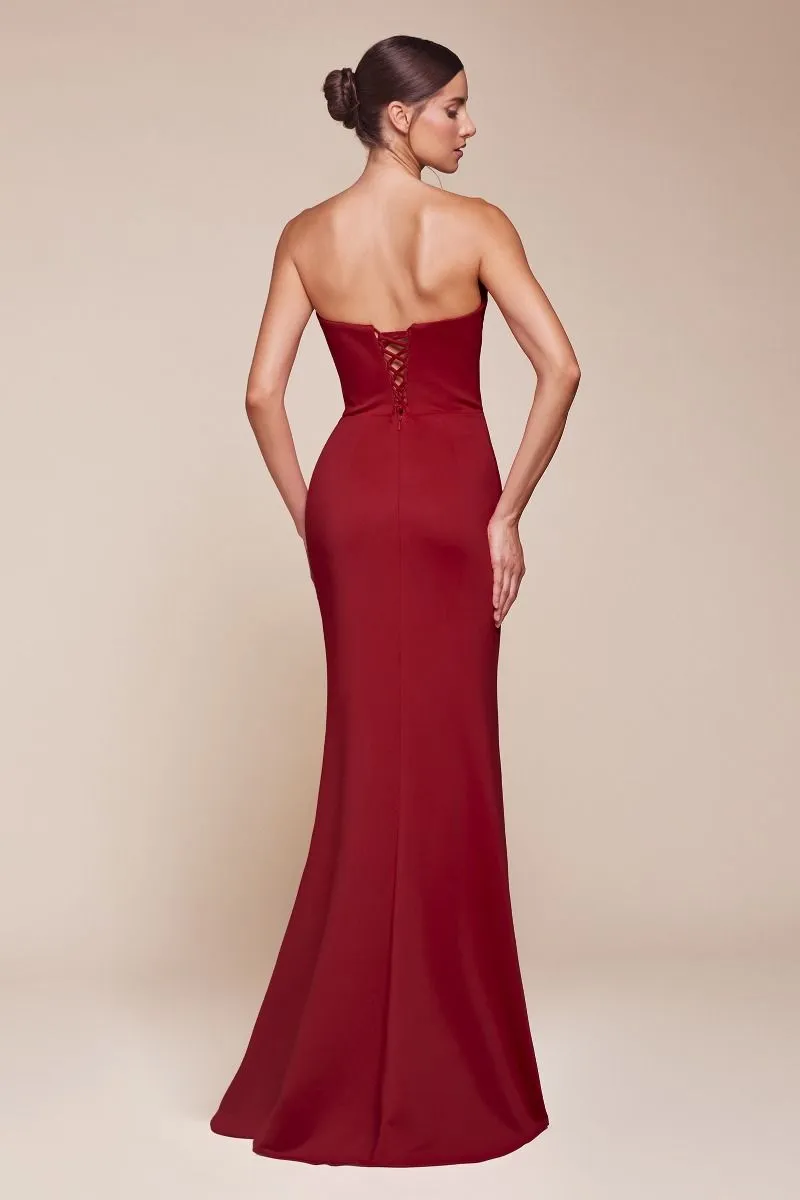 STRAPLESS NEOPRENE FITTED GOWN CDCD355