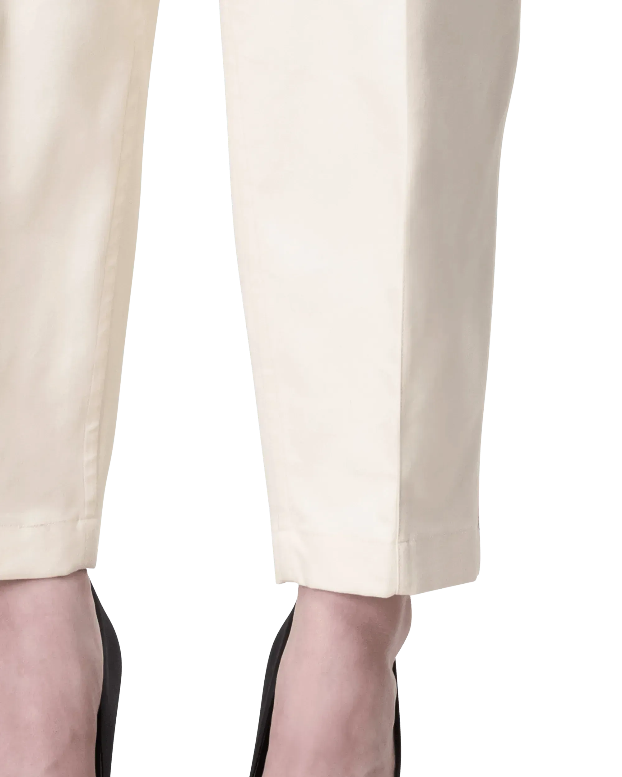 Structured Fine Cotton Tapered Trousers