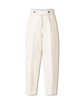 Structured Fine Cotton Tapered Trousers