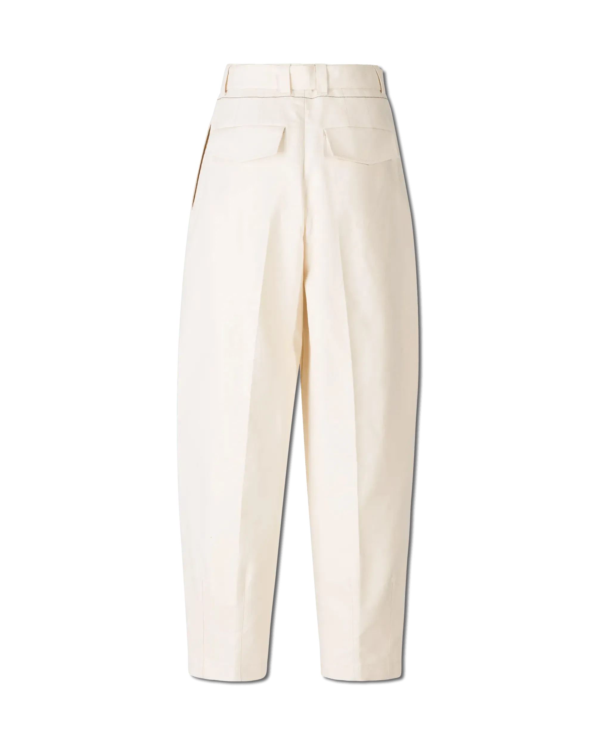 Structured Fine Cotton Tapered Trousers