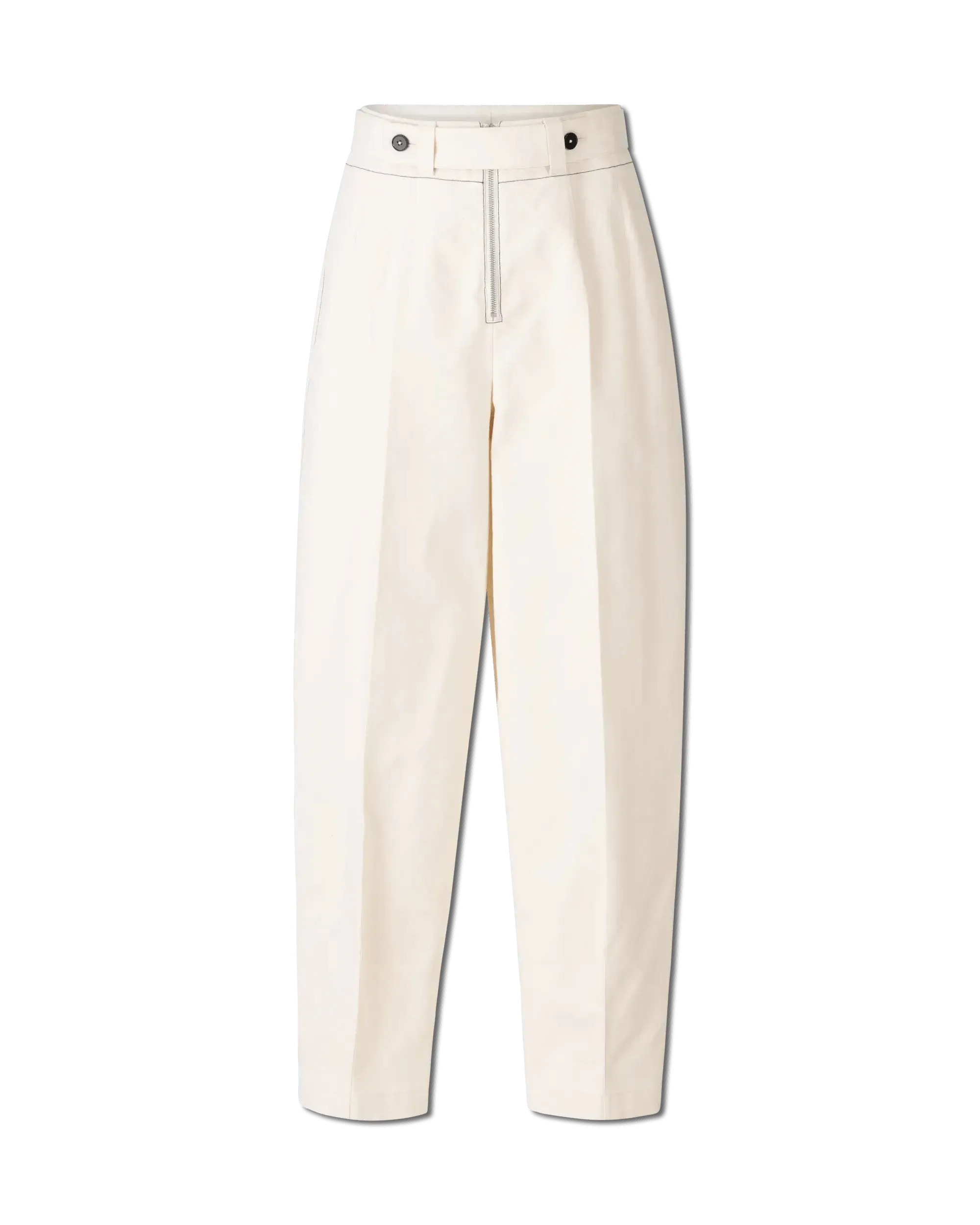 Structured Fine Cotton Tapered Trousers