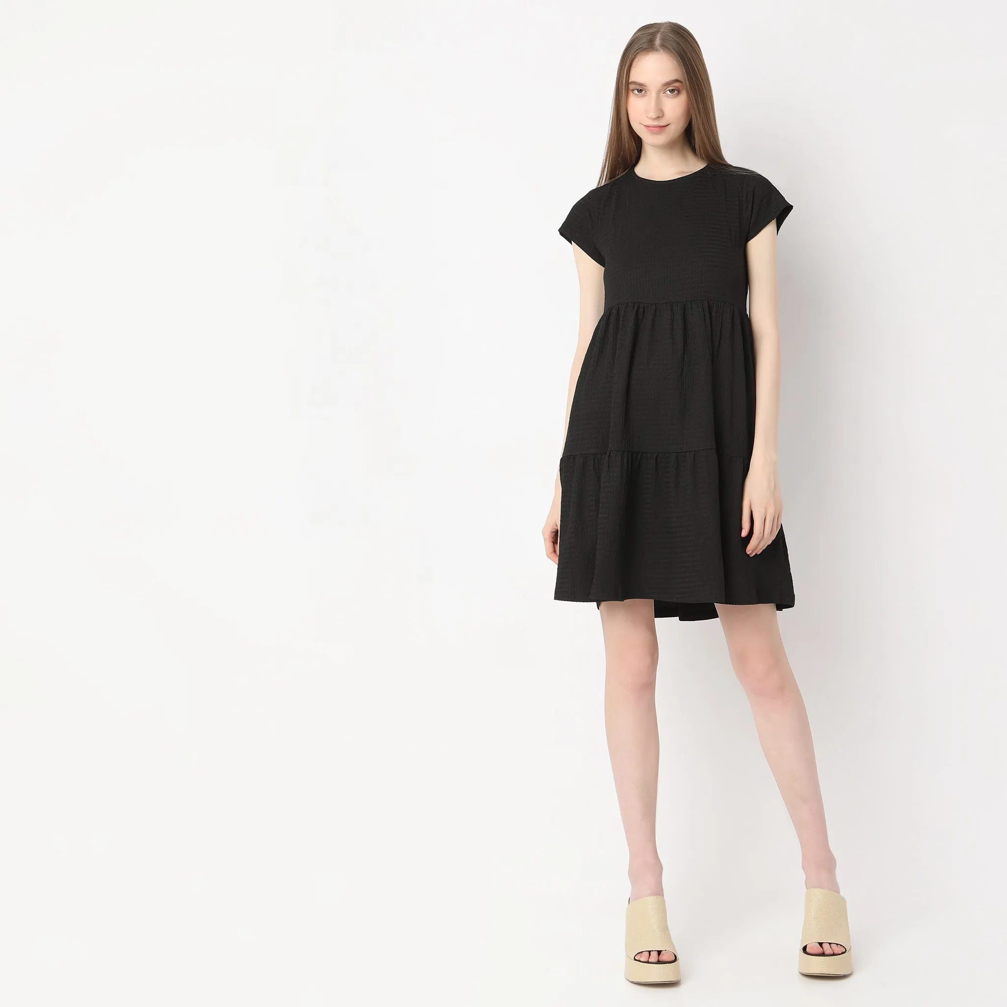 Structured Flared Tear Dress