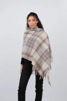 Tartan 2 Cashmere Stole - Natural