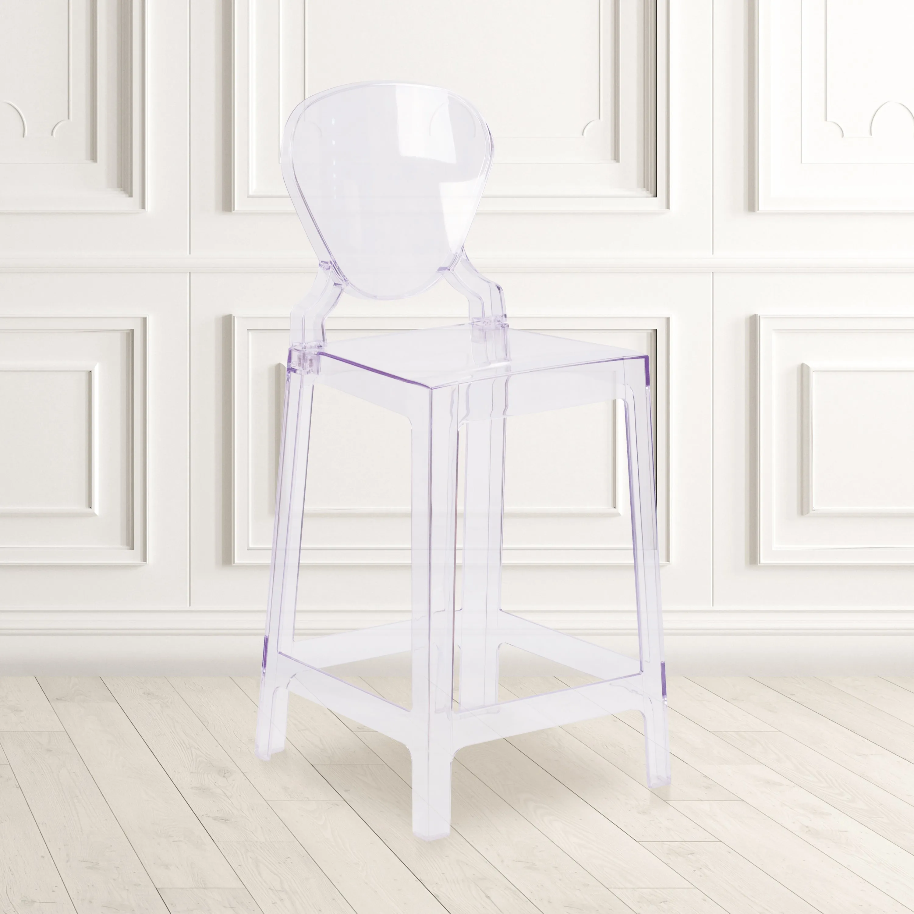 Tear Back Ghost Counter Stool OW-TEARBACK-24-GG