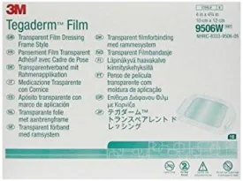 Tegaderm Transparent Adhesive Film Dressing Picture Frame Style 4" x 4-3/4"