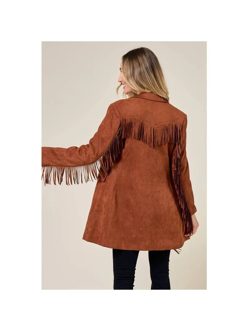 Western Suede Fringe Blazer