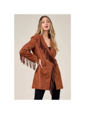 Western Suede Fringe Blazer