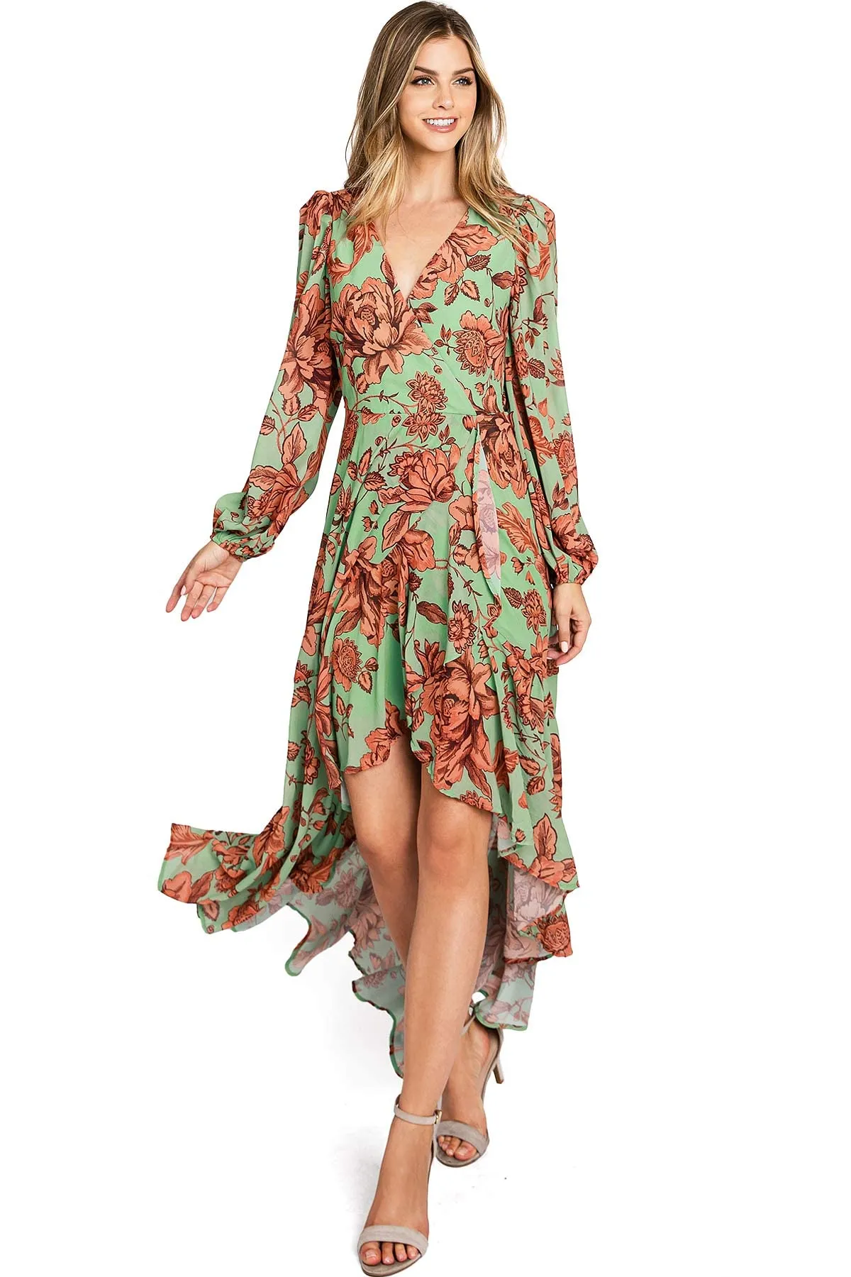 Wild Peony Hi-Lo Dress