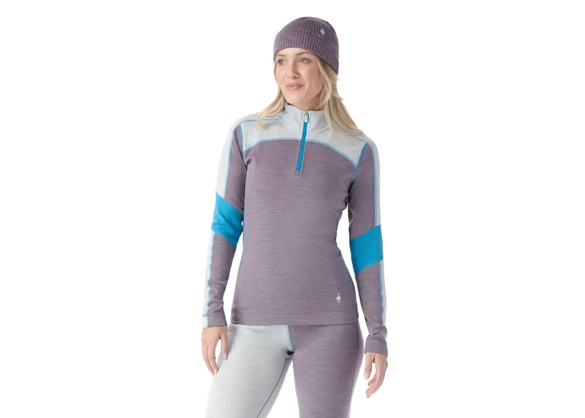 Women's Classic Thermal Merino Base Layer Colorblock 1/4 Zip