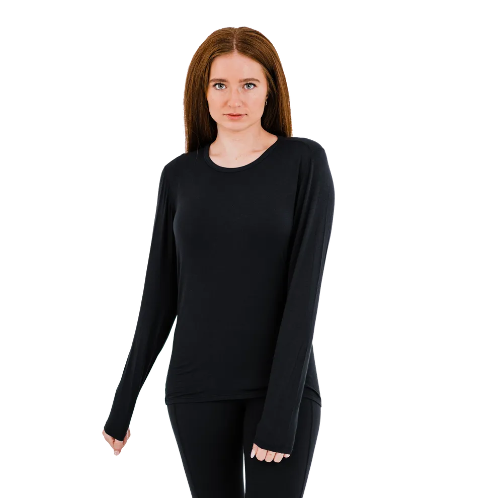 Women's Single Layer Crewneck - Black