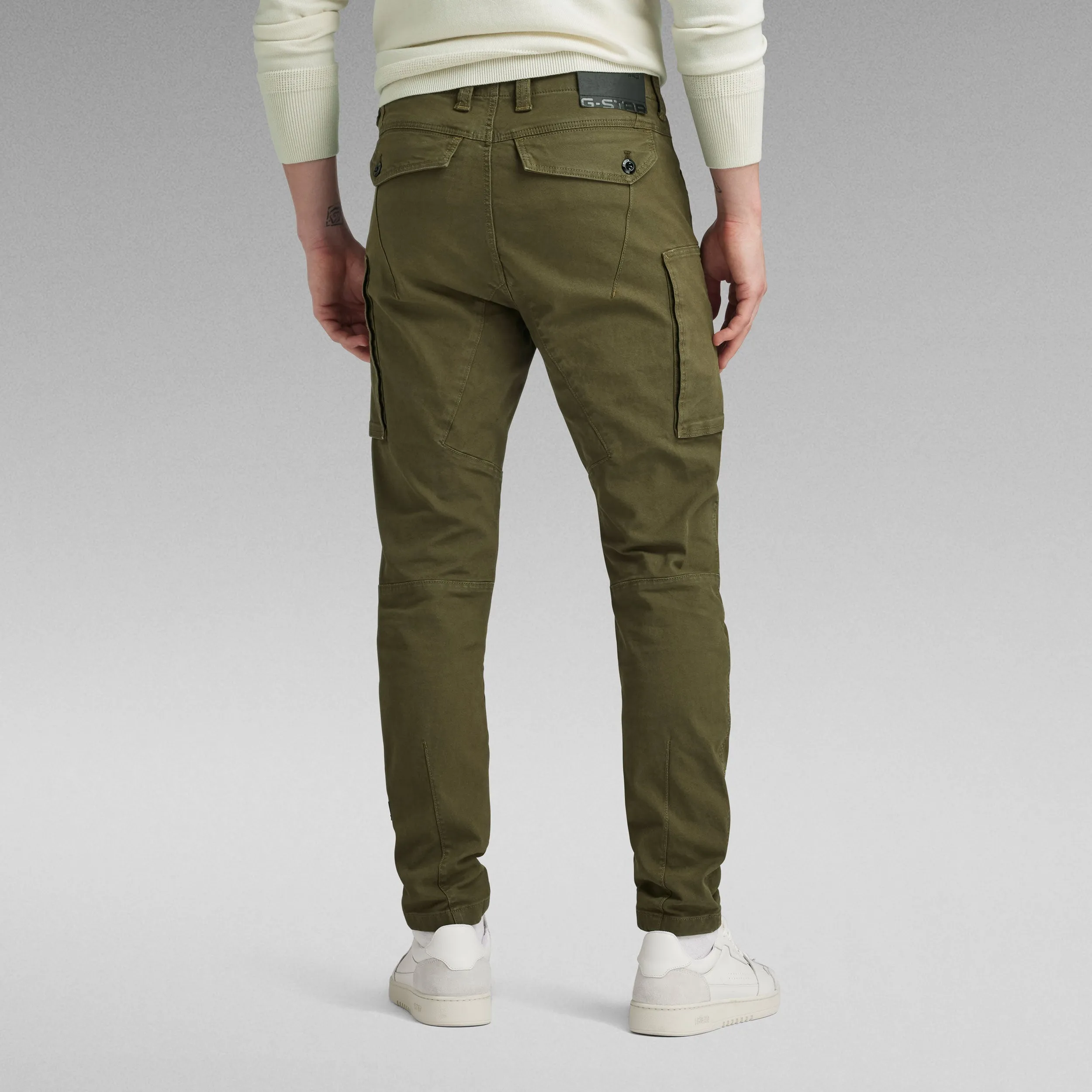 Zip Pocket 3D Skinny Cargo Pants - Dark Olive